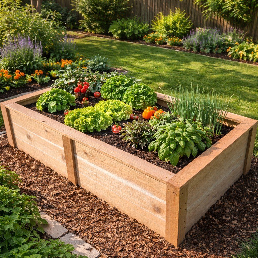 Cedar Garden Box, Raised Garden Bed