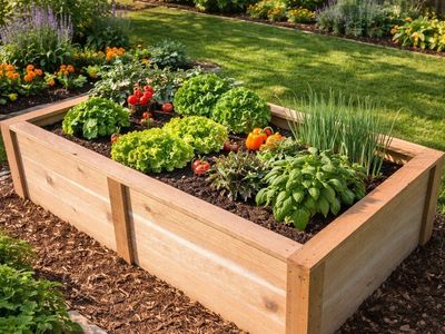 Cedar Garden Box, Raised Garden Bed