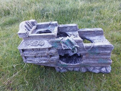 Large Shipwreck Aquarium Decoration - 17.5" Resin Fish Tank Ornament, Sunken Boat Decor with Caves