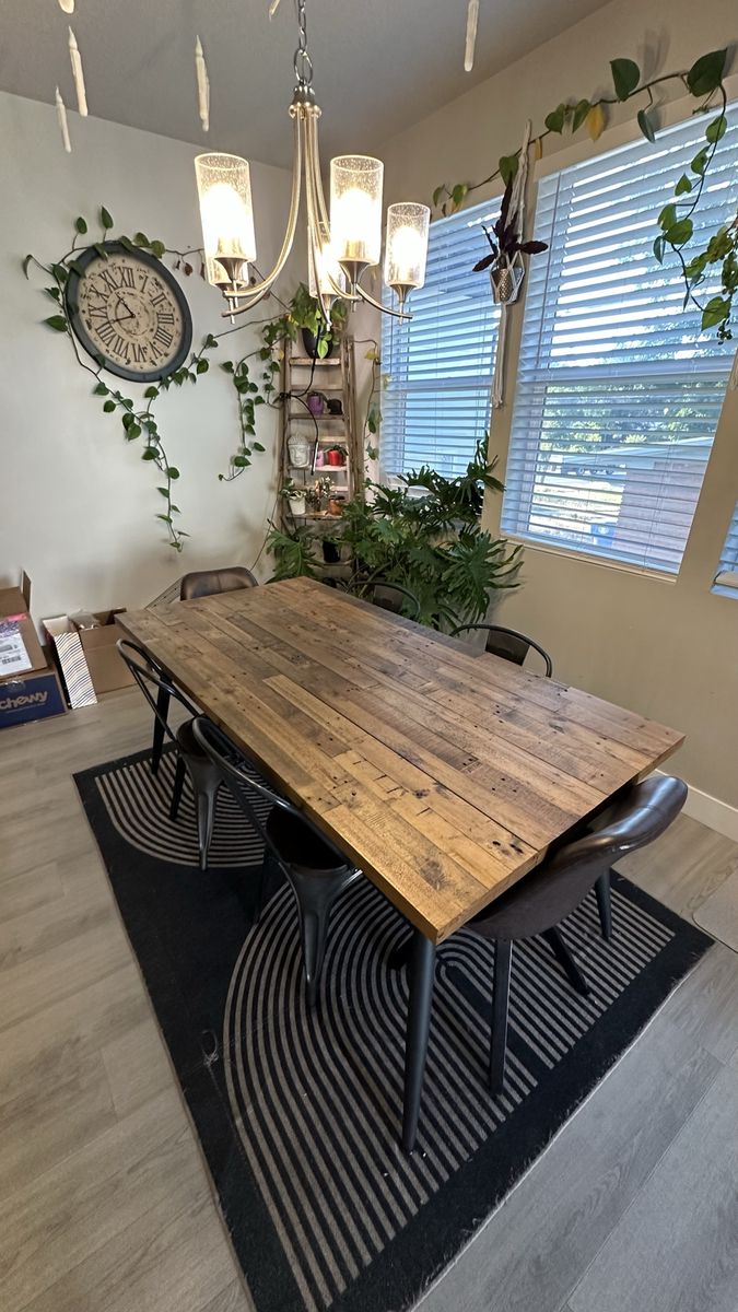 Beautiful Real Wood Kitchen Table with Chairs
