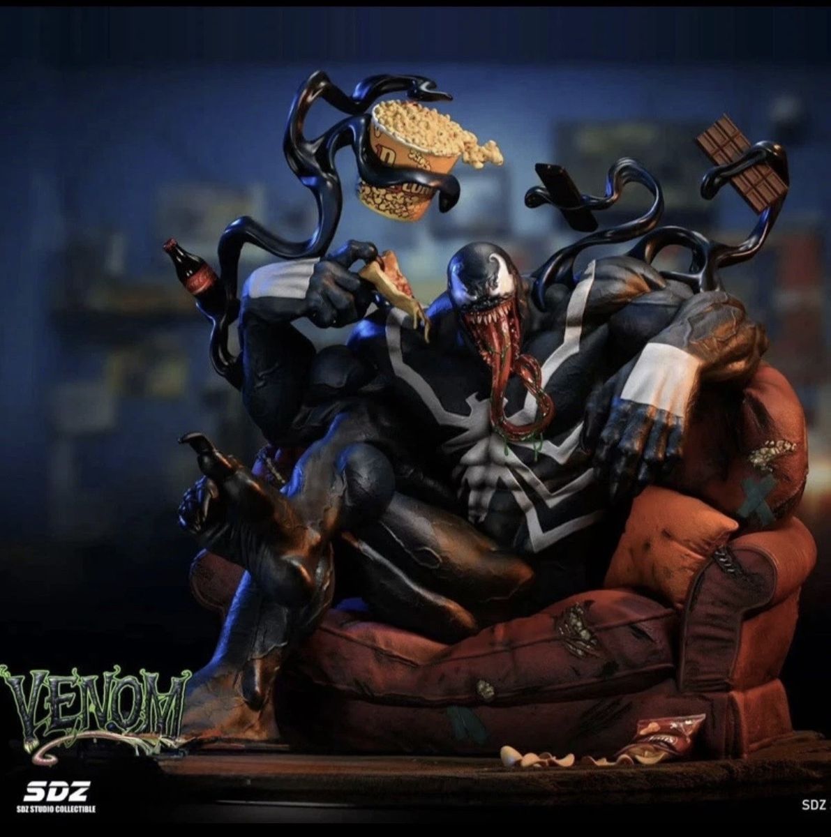 SDZ Studio Venom on Sofa Maquette Statue Marvel Comics Figure 1/4 scale