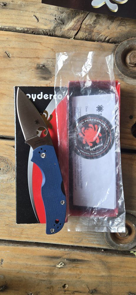 Spyderco Native 5 Lockback Knife Cobalt Blue G-10 (3" Satin SPY27)