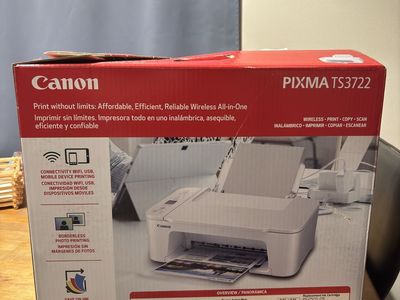 Canon PIXMA TS3722 Wireless All-in-One Printer - Print, Copy, Scan, Borderless Photo Printing