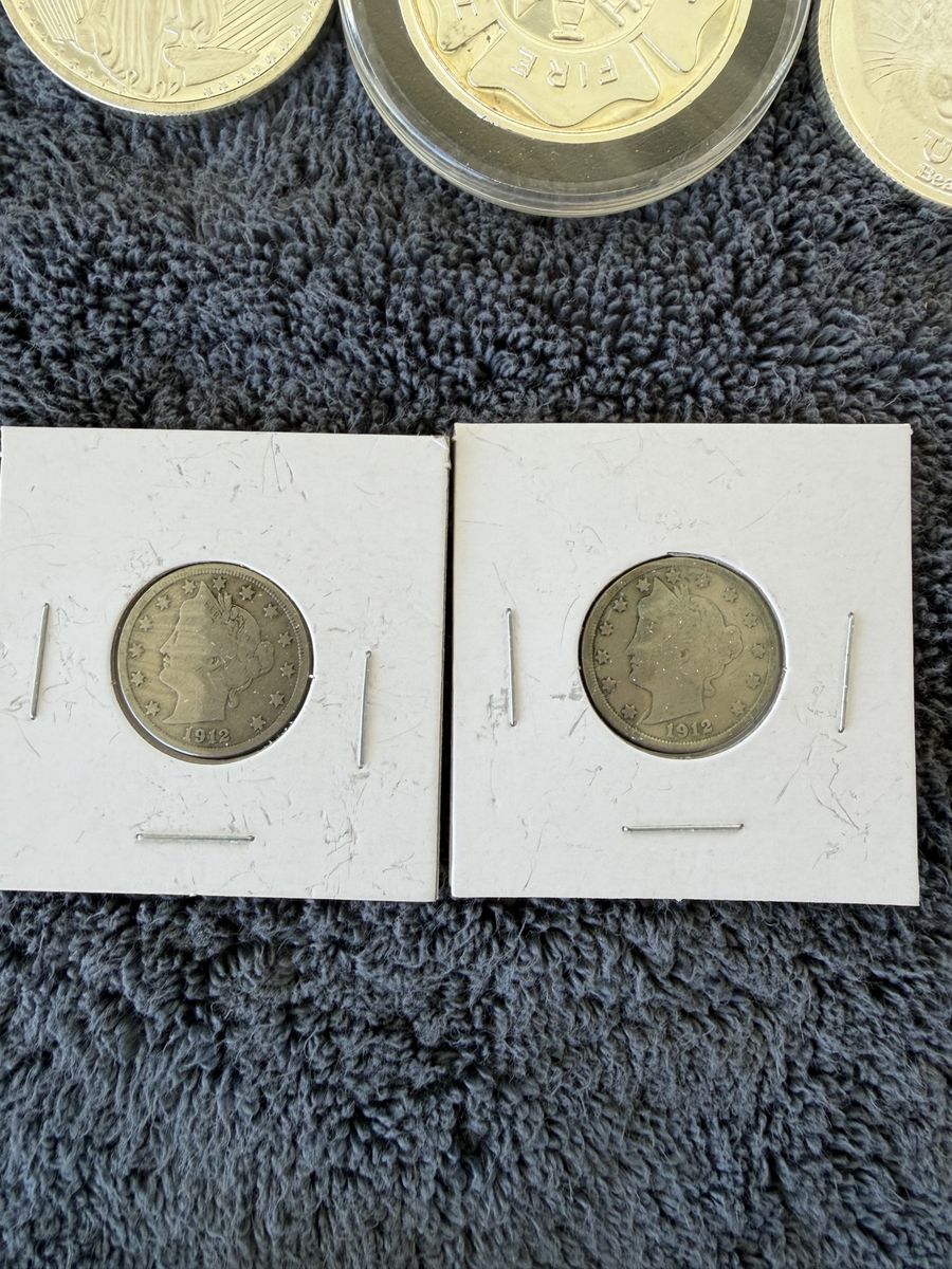 2x 1912 V nickel
