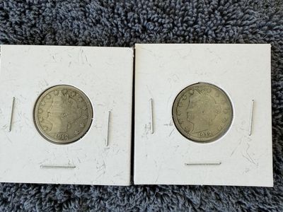 2x 1912 V nickel