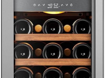 NEW Ca'Lefort 15 Inch Dual Zone Wine Fridge, 28 Bottle Built-in Wine Cooler Removable Shelf, Glass Door, 40-65° Temp Control