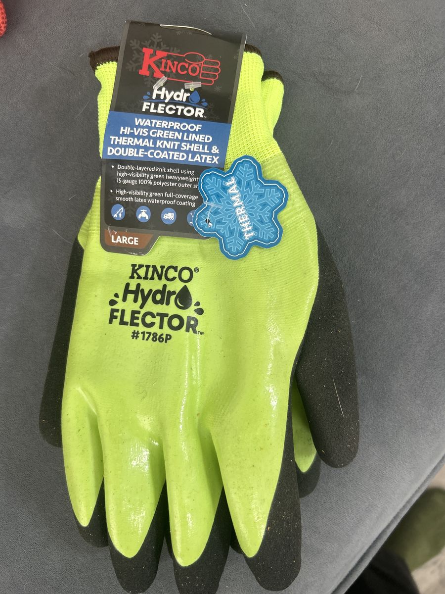 Kinco Hydro Flector Waterproof Thermal Work Gloves Hi-Vis Green Size Large #1786P