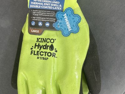 Kinco Hydro Flector Waterproof Thermal Work Gloves Hi-Vis Green Size Large #1786P
