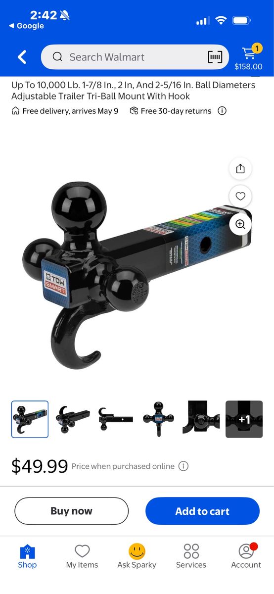 TRI-BALL HITCH W/HOOK! Class V! Brand New! 25$ OBO