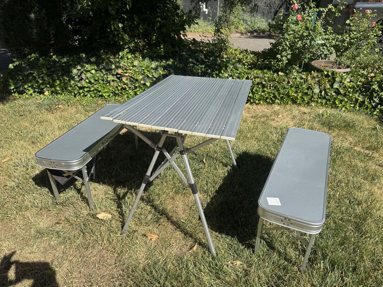 Cabela's Folding Camp Table & Benches Set - Portable Outdoor Picnic Table w/ Carry Bag
