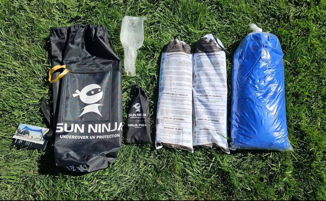 SUN NINJA 10x10 FT Pop-Up Beach Tent Canopy Sun Shelter UPF 50+ Royal Blue