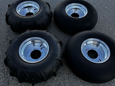 Sand Tires Unlimited Sand Blaster 26-12 Paddle Tires with Chrome Wheels Set of 4