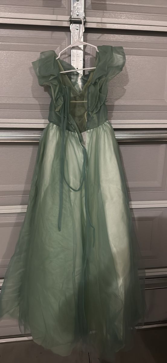 Green Flower Prom Dress