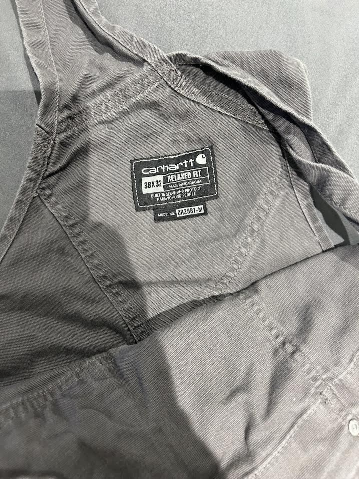 Carhartt light weight grey overalls 38/32