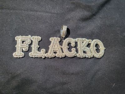 925 Silver 6' Custom "FLACKO" Moissanite Pendant