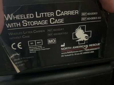 brand-new North American Rescue Wheeled Litter Carrier with Storage Case (REF 60-0063)