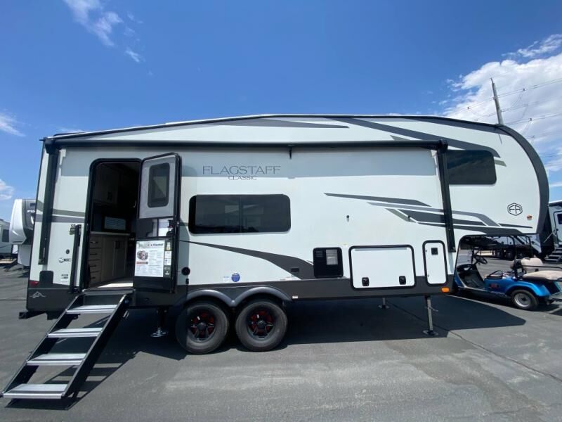 New 2025 Forest River RV Flagstaff Classic Rear Kitchen 5th Wheel RV w/ King Bed & Theater Seating (282RK)