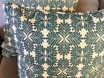 Decorative Throw Pillows (Set of 2) - Teal Leaf Pattern