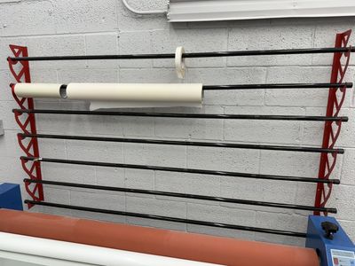 Industrial Wall-Mounted Vinyl Roll Storage Rack 7 Tier Metal Organizer