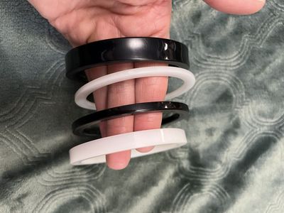Late 1950's to Early 1960's Black and White Bangles Set - Vintage