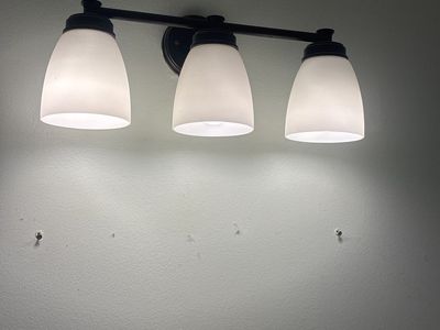 3-Light Vanity Light Fixture Oil Rubbed Bronze with Frosted Glass Shades