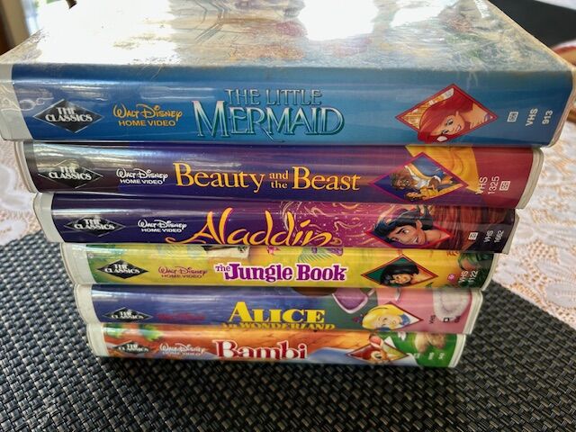 Vintage Lot 6 Black Diamond Classic VHS DISNEY Beauty Beast RARE Little Mermaid
