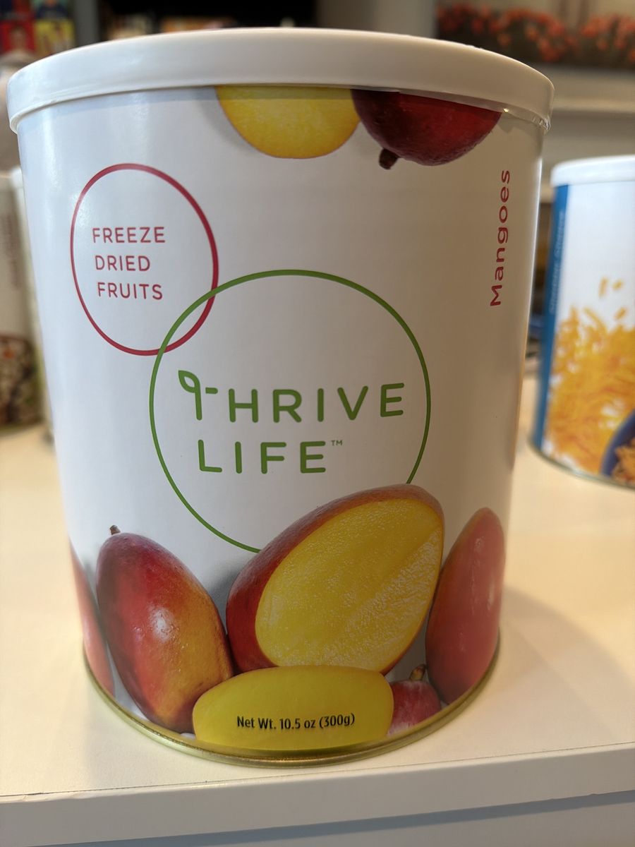 Freeze dried mangoes food storage