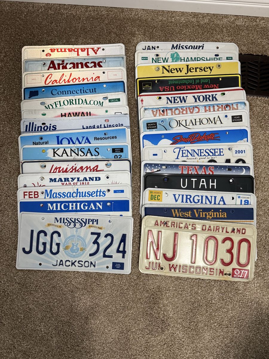 Vintage License Plate Collection Assorted US States Lot - 28 in total