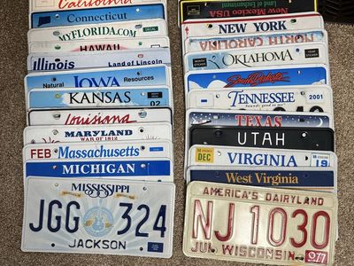 Vintage License Plate Collection Assorted US States Lot - 28 in total