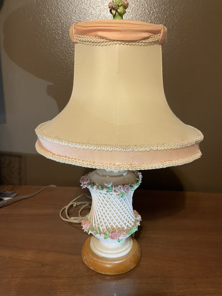 Antique Small Porcelain Table Lamp