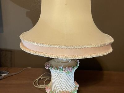 Antique Small Porcelain Table Lamp