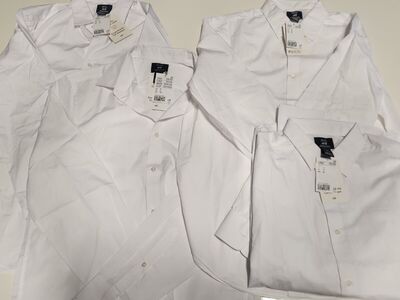 New H&M Men’s White Dress Shirts – Small & Medium