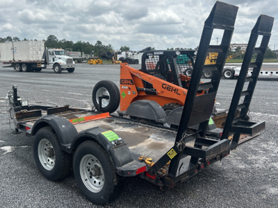 Tandem Axle 10 Foot Skid Steer Loader Equipment Steel Deck Trailer Construction Equipment