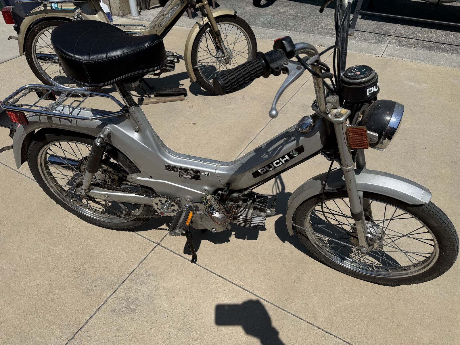 Vintage 1978 Puch Maxi Moped Motor-Driven-Cycle - Silver - 2 HP