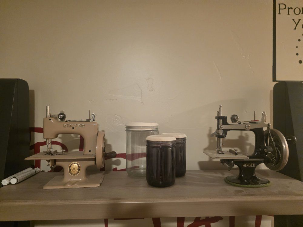 Vintage Singer Mini Child's Hand Crank Sewing Machines - Lot of 2