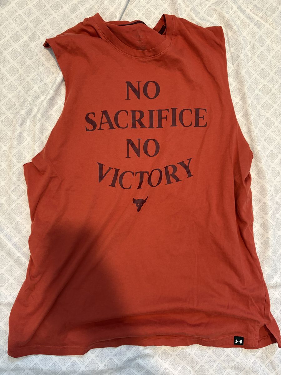 Under Armour Project Rock "No Sacrifice No Victory" Tank Top Men's XL Red
