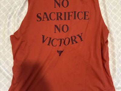Under Armour Project Rock "No Sacrifice No Victory" Tank Top Men's XL Red