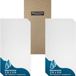 Ceiling Tiles Easy Drop-In Installation 2ft x 4ft Smooth Pro Waterproof, High Grade PVC (HG)