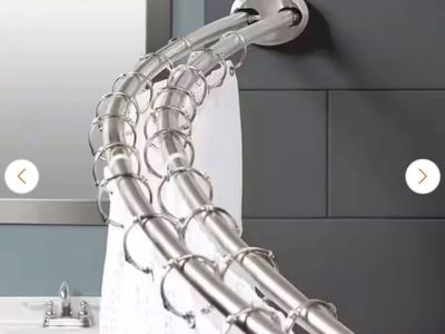 Double Curved Shower Curtain Rod Stainless Steel Adjustable 50-72 Inches