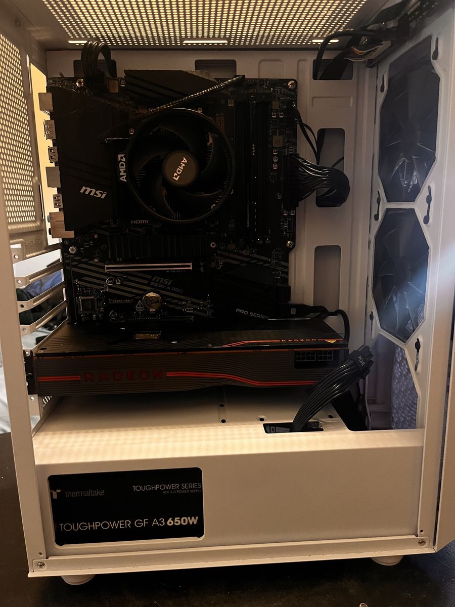MSI B550-A PRO White Gaming Tower Desktop PC AMD Ryzen 5500 AMD Radeon 5700XT