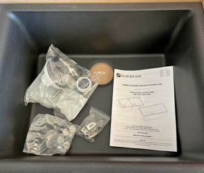 Undermount Single Bowl Black Onyx Granite Kitchen Sink 24 inches