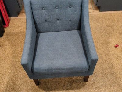 Stylish Blue Fabric Accent Chair