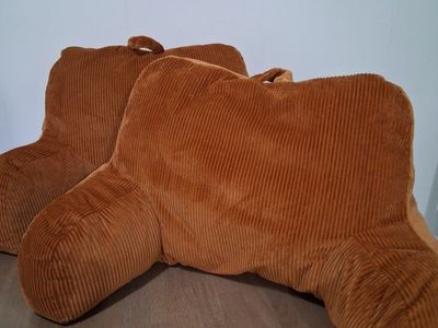 Corduroy Backrest Reading Pillows with Arms - Bed Rest Loungers
set of 2