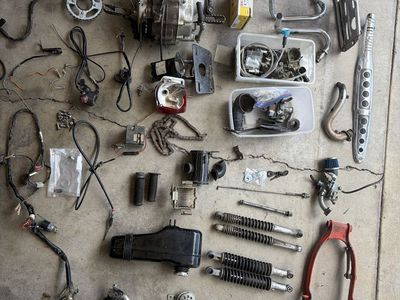 Used 1977 Honda CT 70, Trail 70 Motorcycle Parts Lot: Engine, Exhaust, Carburetors, Shocks & More - Project Bike Spares