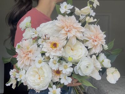 New Bridal Bouquet for Rent — Ivory / Blush — Wedding and Elopement, matching arrangements available