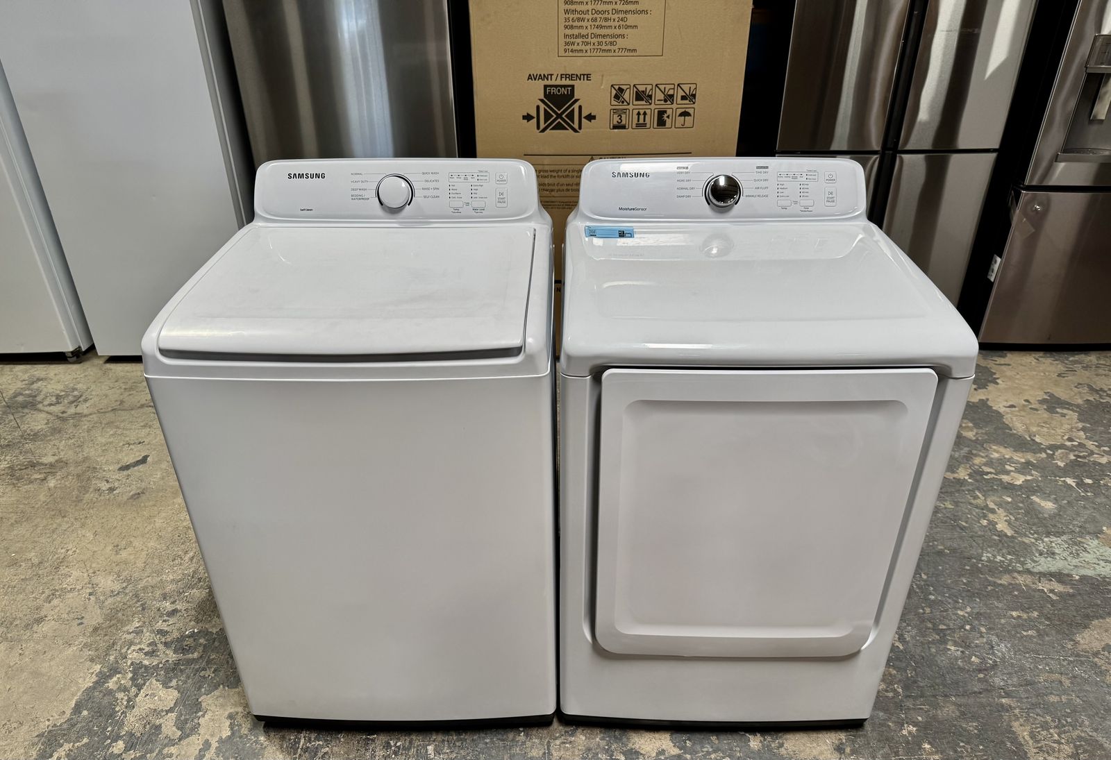 SAMSUNG WASHER AND DRYER SET WITH WARRANTY