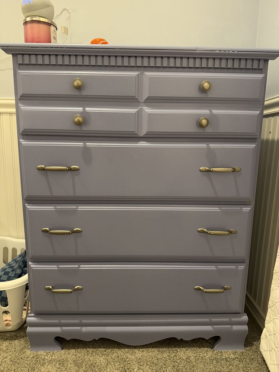 Purple dresser all wood