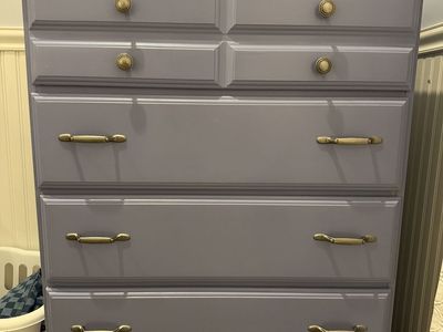 Purple dresser all wood