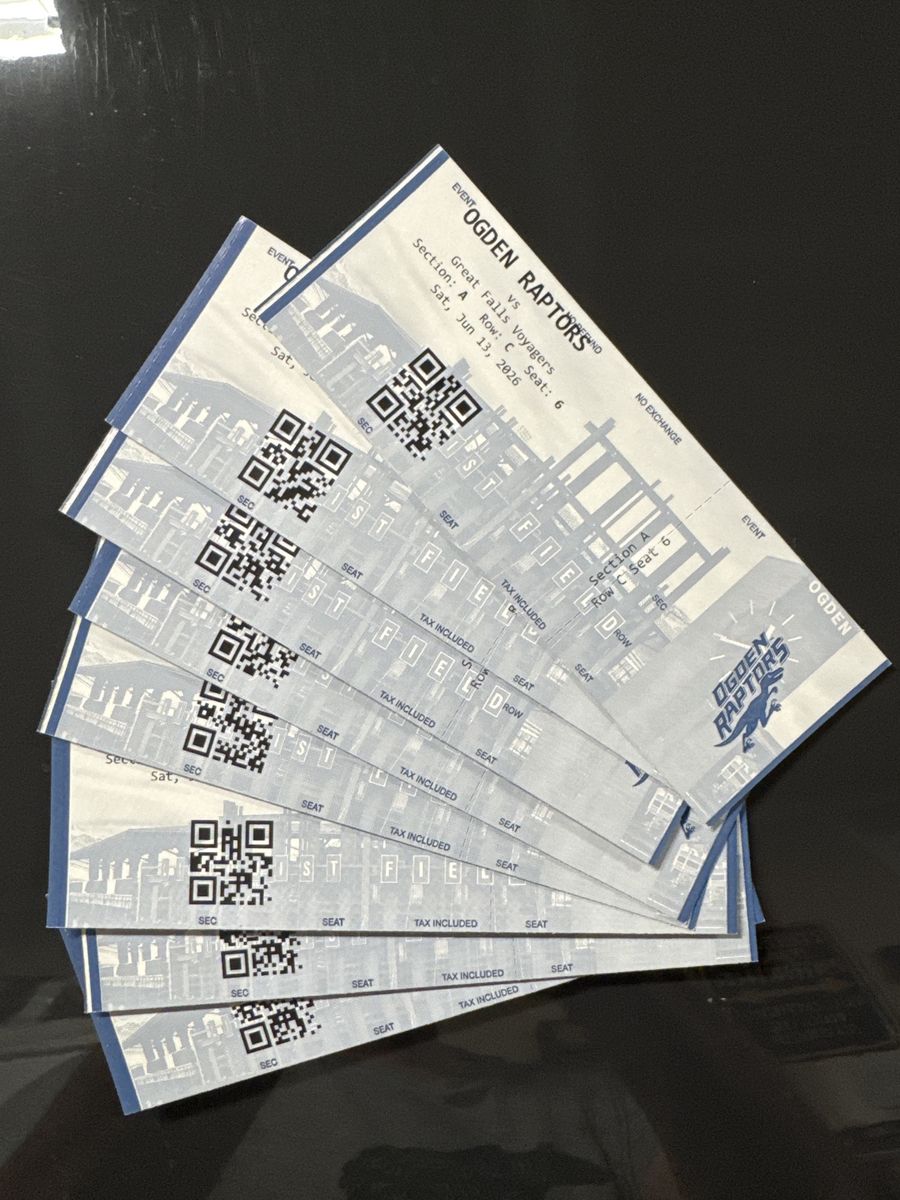 Raptor baseball tickets 8 total 3rd row first base