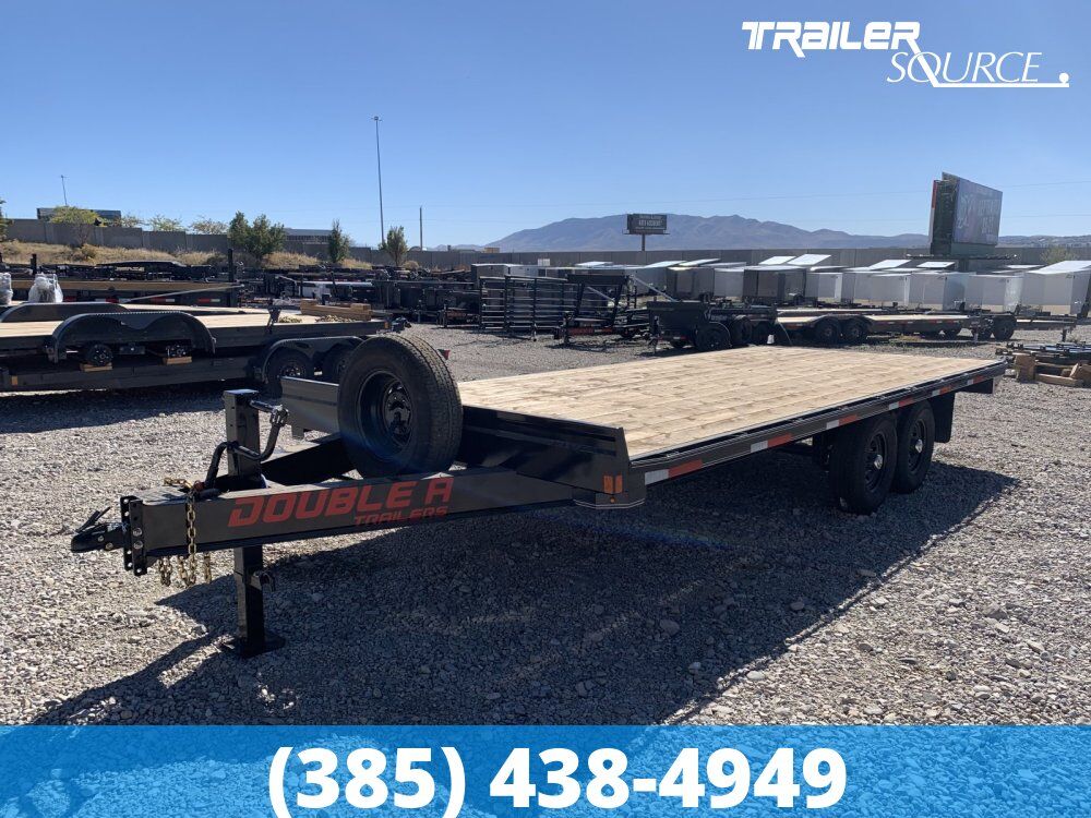 8.5x20 Double A Pro Series HB Deckover Equipment Trailer - 15.4K GVWR Slide Out Ramps